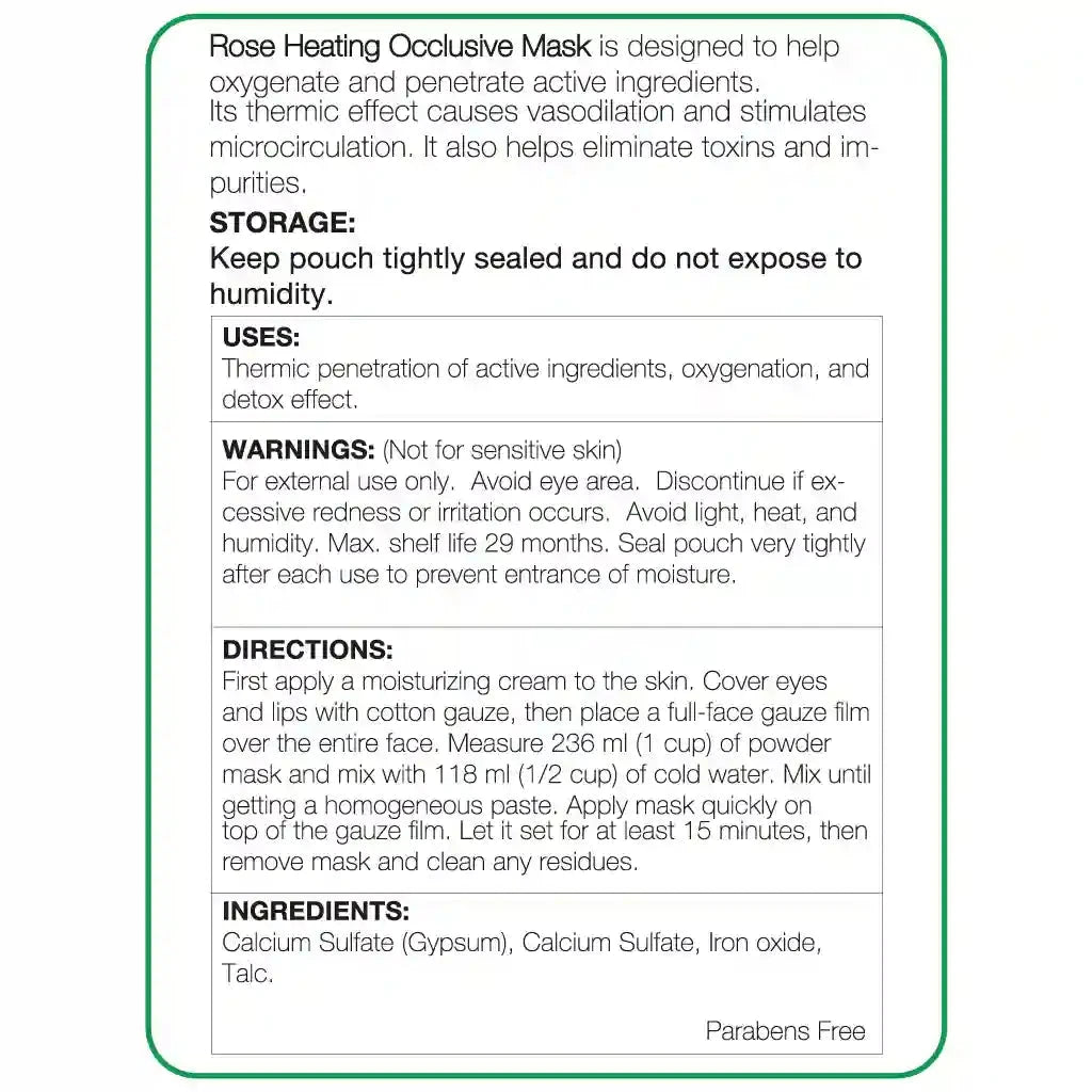 Rose Heating Occlusive Mask 20oz