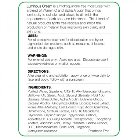 Luminous Cream (Vitamin C and Retinol) 1.7oz