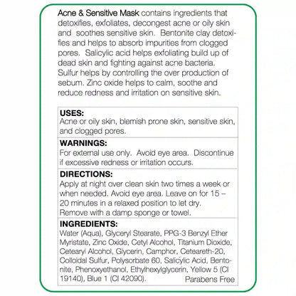Acne & Sensitive Mask 4oz
