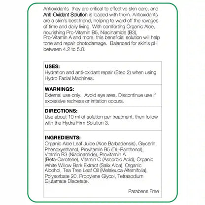 AntiOxidant HydroFacial Solution 8oz