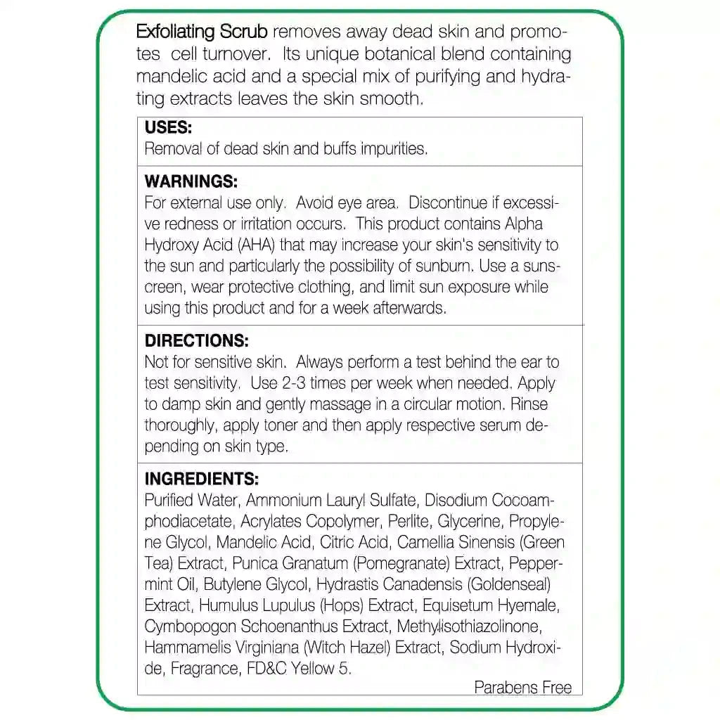 Exfoliating Scrub with mandelic acid