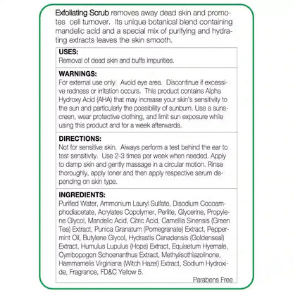 Exfoliating Scrub with mandelic acid