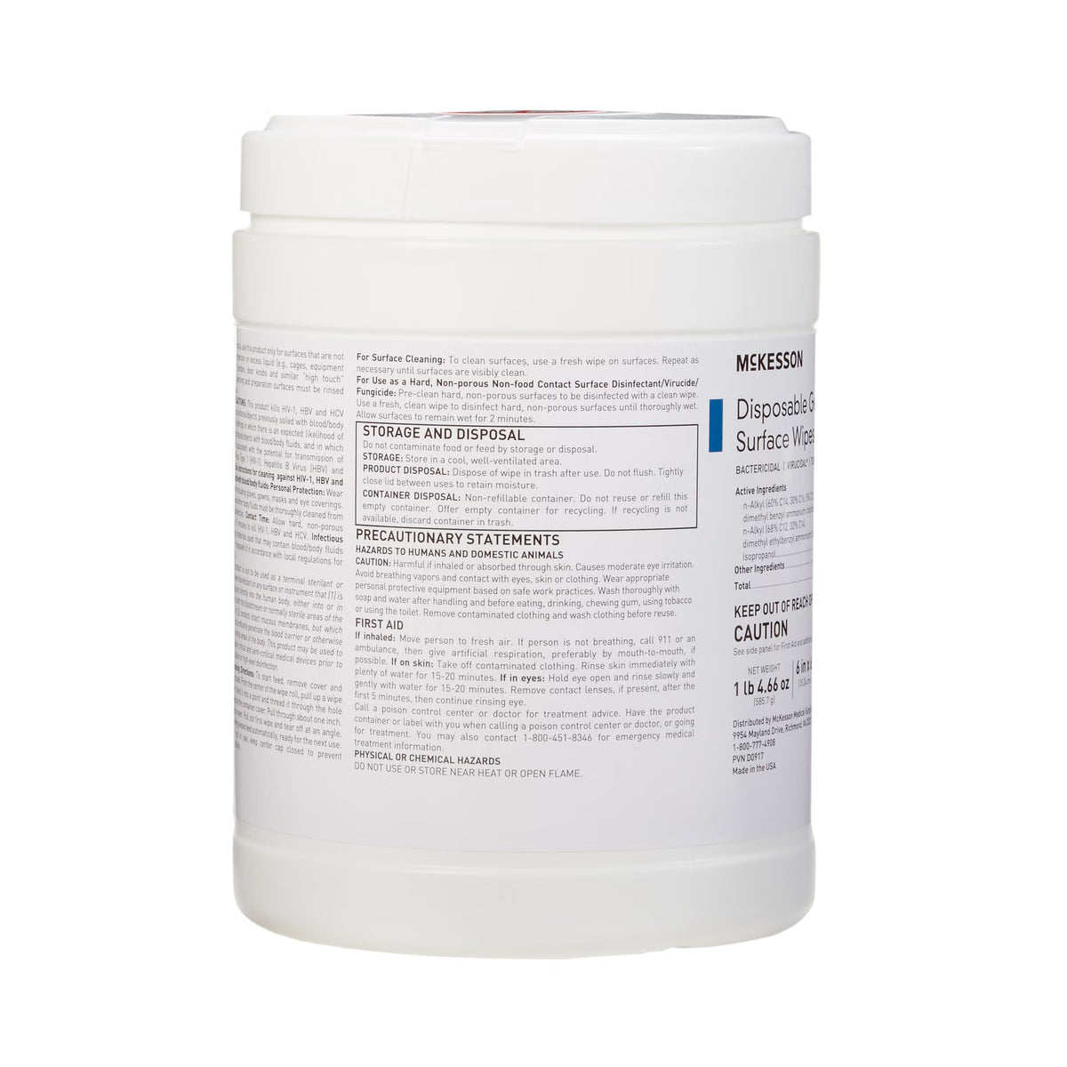 Germicidal Disposable Surface Wipes 160 count
