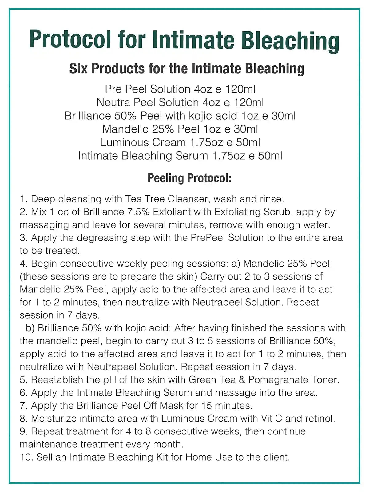 Intimate Bleaching Back Bar Kit