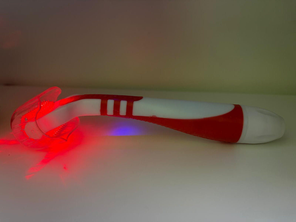 LED Photon Derma Roller 540 – Red Light Microneedling Roller with Gold Microneedles | Face & Body Skin Rejuvenation