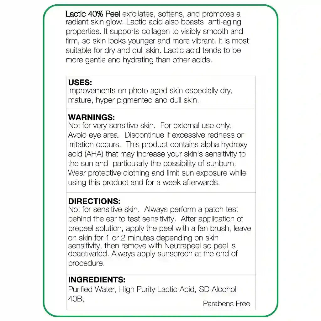 Lactic 40% Peel 2oz