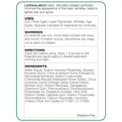 Luminous Serum Vit C & Stem Cells 1oz