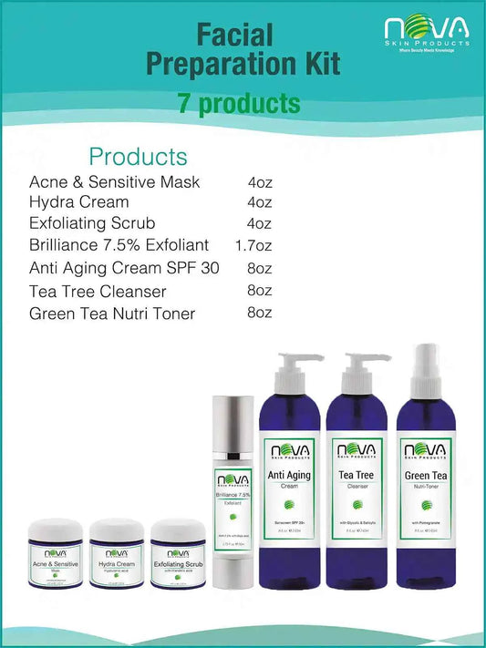 Facial Preparation Kit 7 products with SPF