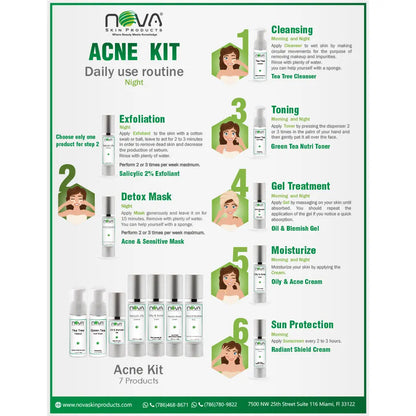 acne kit 7 products label