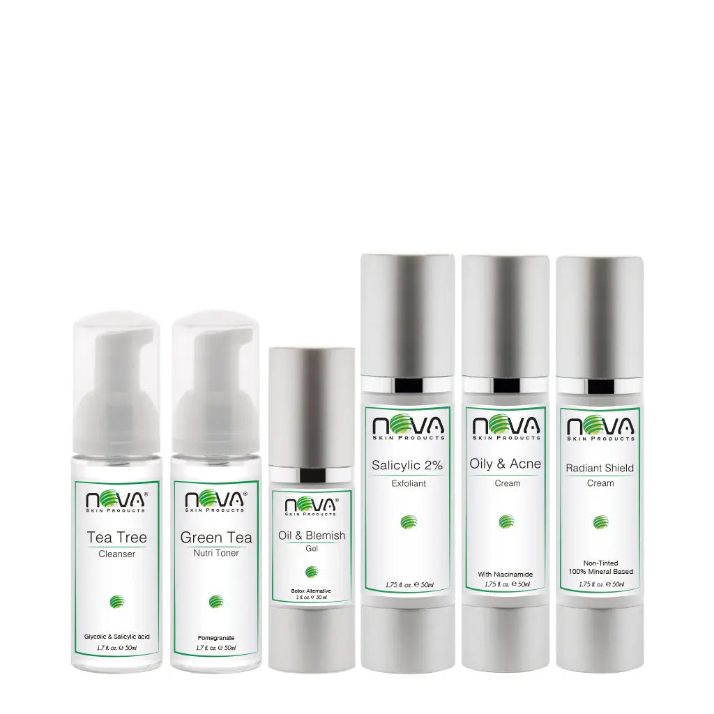 Set of Nova skin care products on a white background