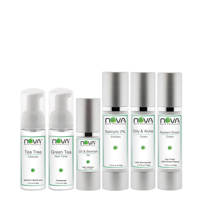 Set of Nova skin care products on a white background