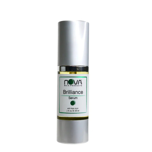 Nova Brilliance Serum bottle on a white background