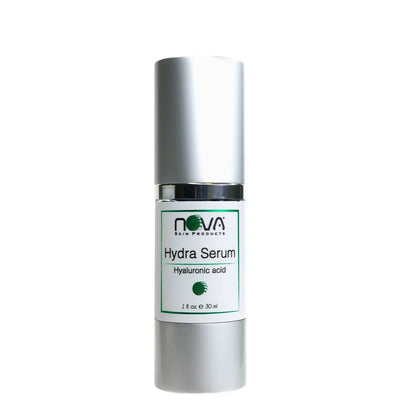 Nova Hydra Serum bottle on a white background