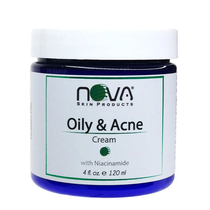Jar of Nova Oily & Acne Cream on a white background